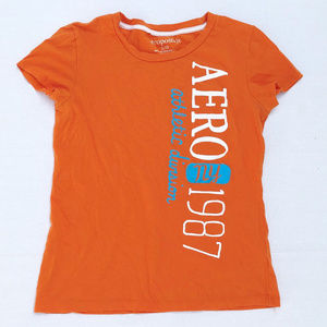 Aeropostale Juniors L Orange Short Sleeve Tee